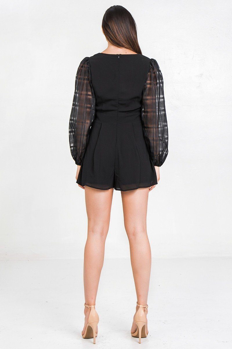 V Neckline Solid Romper - Absolute Fashion 2020