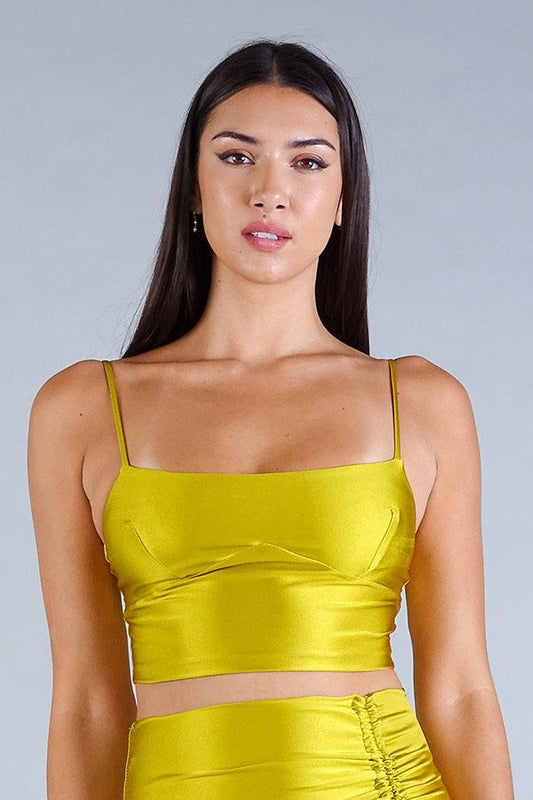 Sexy Spaghetti Strap Darted Under Bust Crop Top - Absolute Fashion 2020