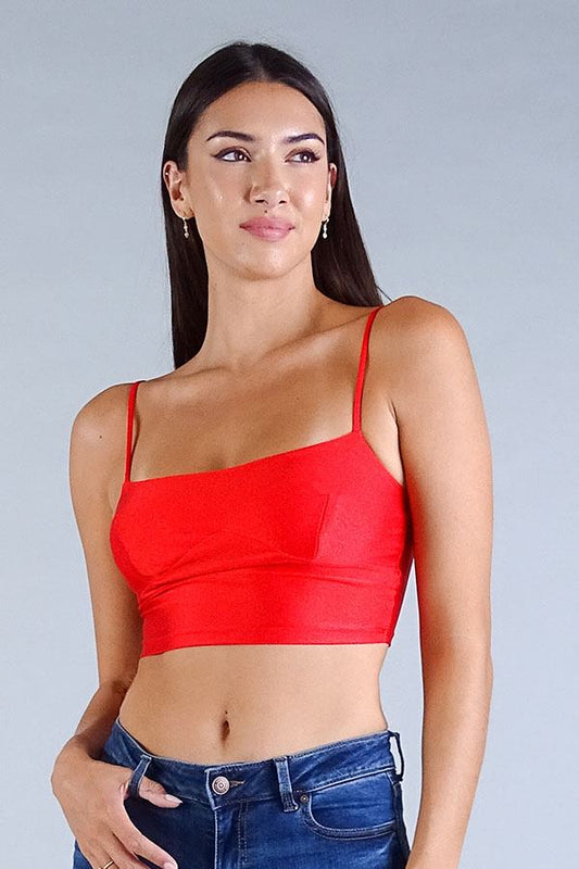 Sexy Spaghetti Strap Darted Under Bust Crop Top - Absolute Fashion 2020