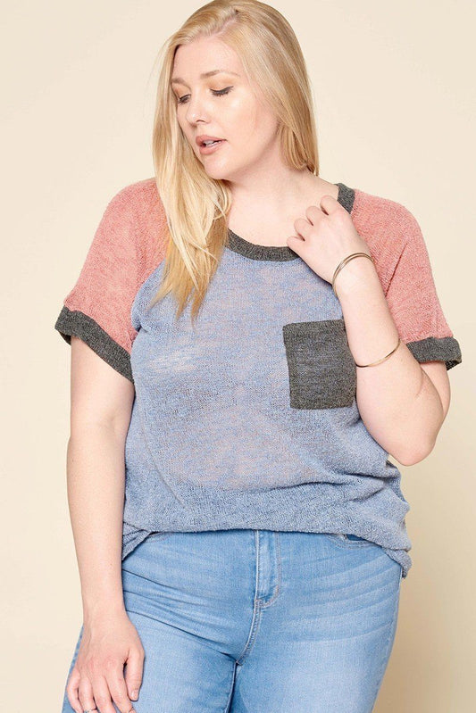 Color-blocked Sweater Knit Top - Absolute Fashion 2020