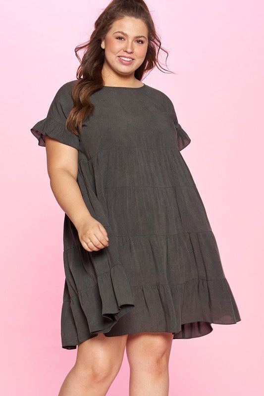 Solid Washed Woven Babydoll Dress - Absolute Fashion 2020