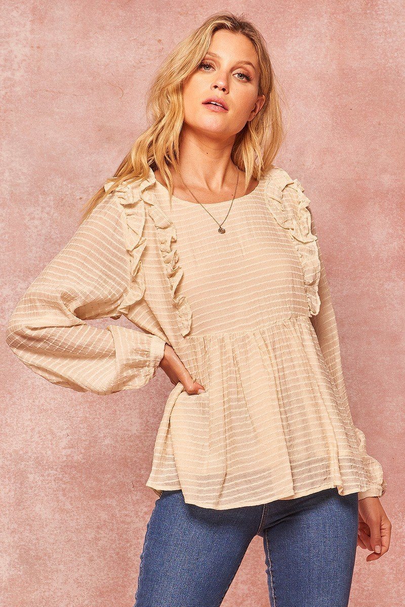 A Semi-sheer Striped Woven Top - Absolute Fashion 2020