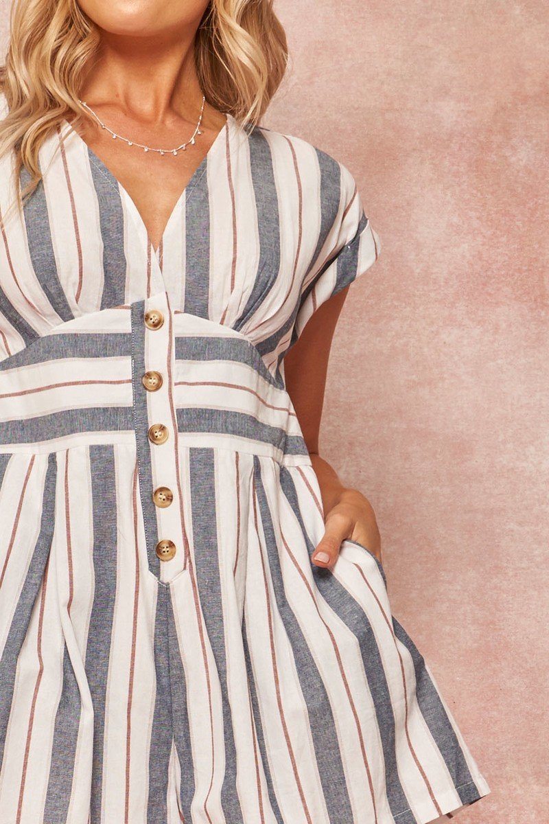 A Striped Woven Romper - Absolute Fashion 2020