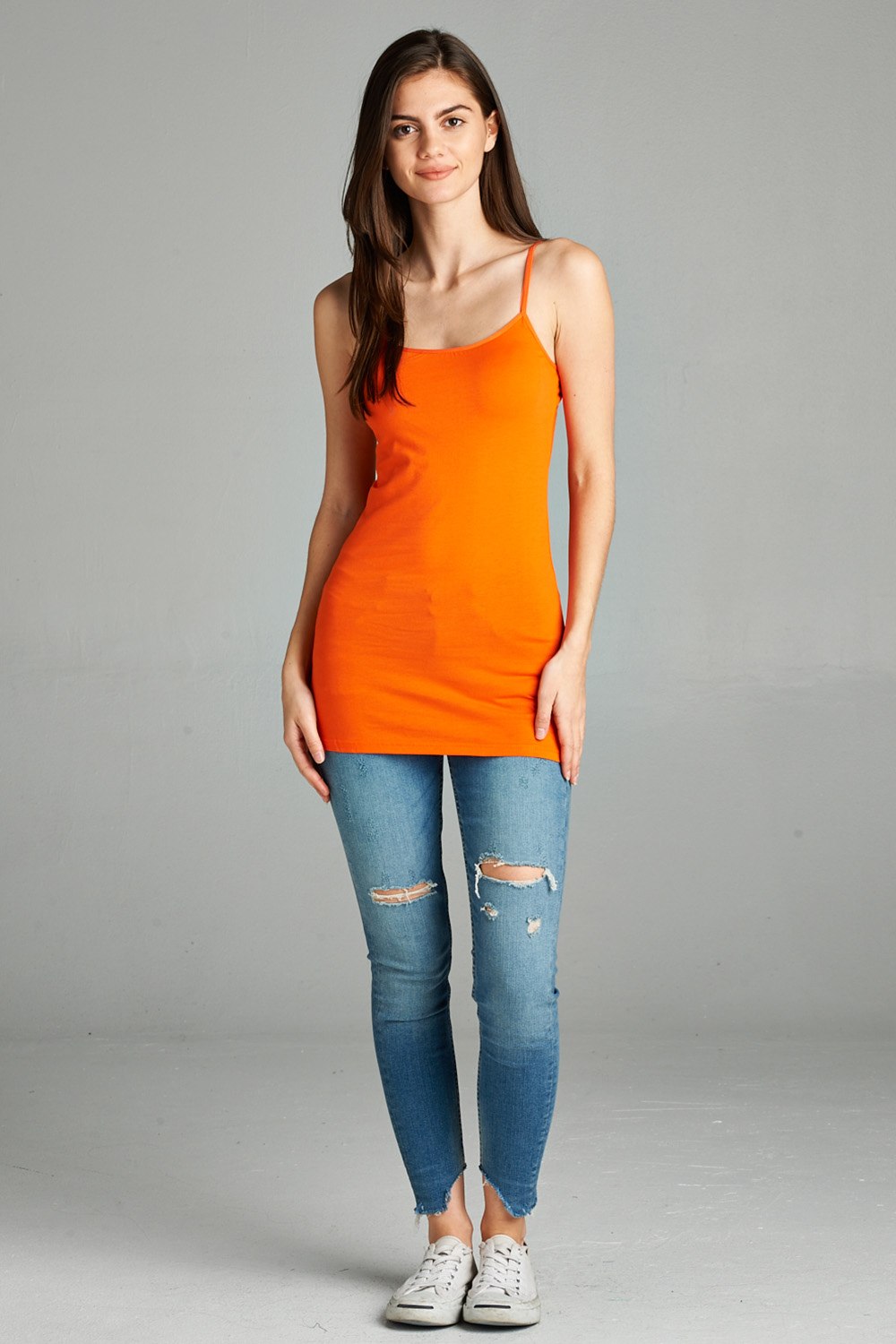 Basic Adjustable Spaghetti Strap Tunic Cami W/ Shelf Bra - Absolute Fashion 2020
