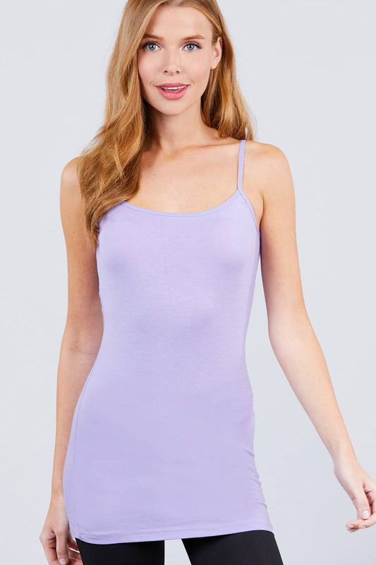 Basic Adjustable Spaghetti Strap Tunic Cami W/ Shelf Bra - Absolute Fashion 2020