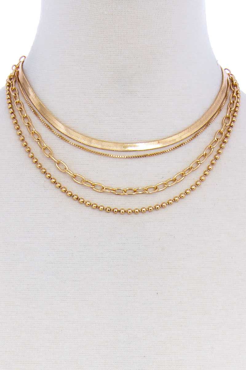 4 Layers Multi Chain Necklace Choker - Absolute Fashion 2020