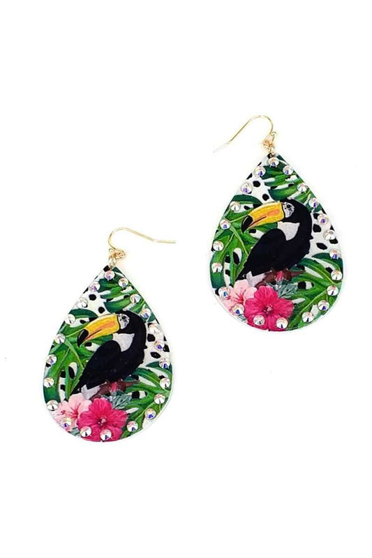Fashion Tropical Bird Print Earring - Absolute Fashion 2020