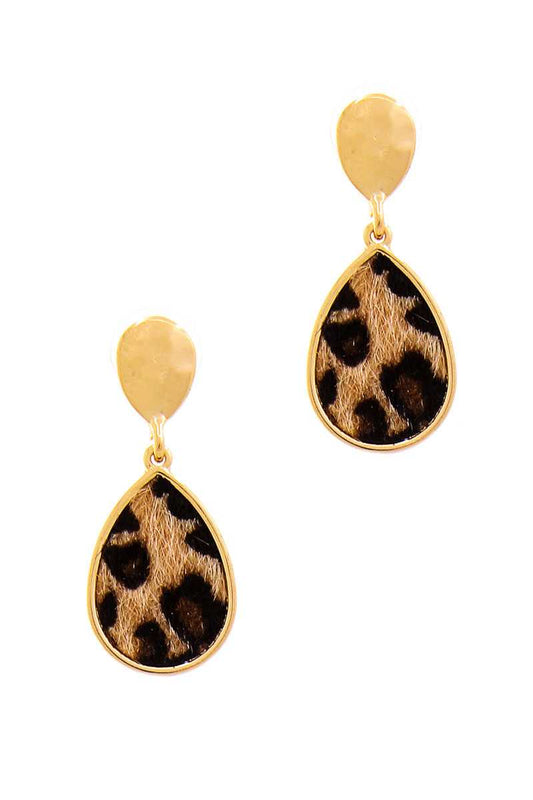 Cute Modern Tear Drop Leopard Fur Earring - Absolute Fashion 2020