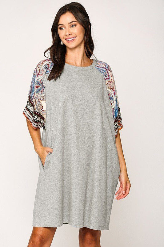 Solid Side Pocket Shift Dress - Absolute Fashion 2020