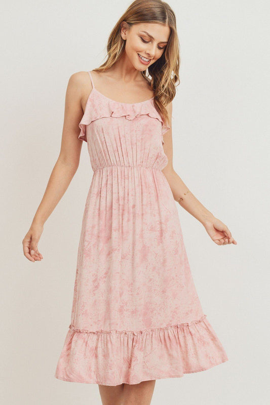 Ruffle Hem Spaghetti Strap Midi Dress - Absolute Fashion 2020