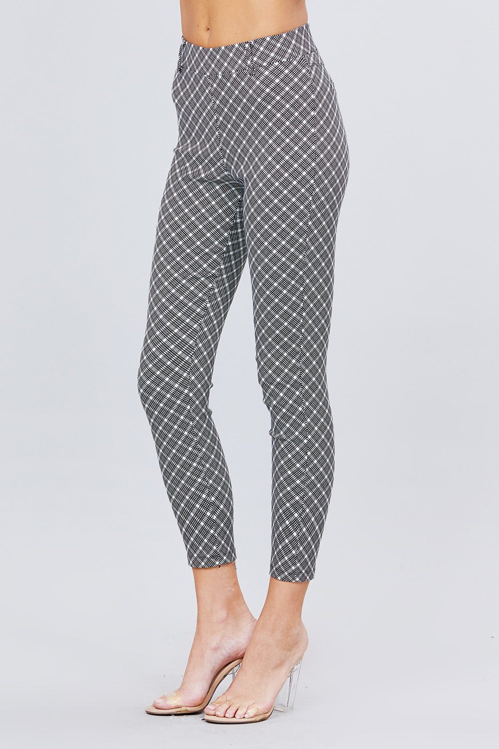 Elastic Band Glen Check Jacquard Yarn Dye Woven Long Pants - Absolute Fashion 2020