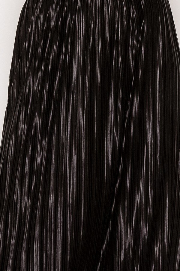 Lace Trim Accordion Pleated Midi Skirt - Absolute Fashion 2020