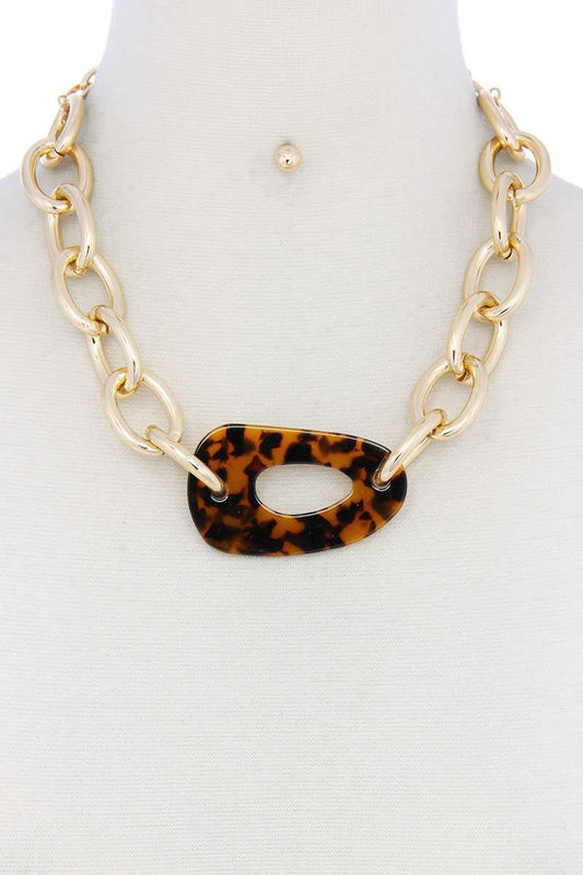 Acetate Oval Necklace - Absolute Fashion 2020