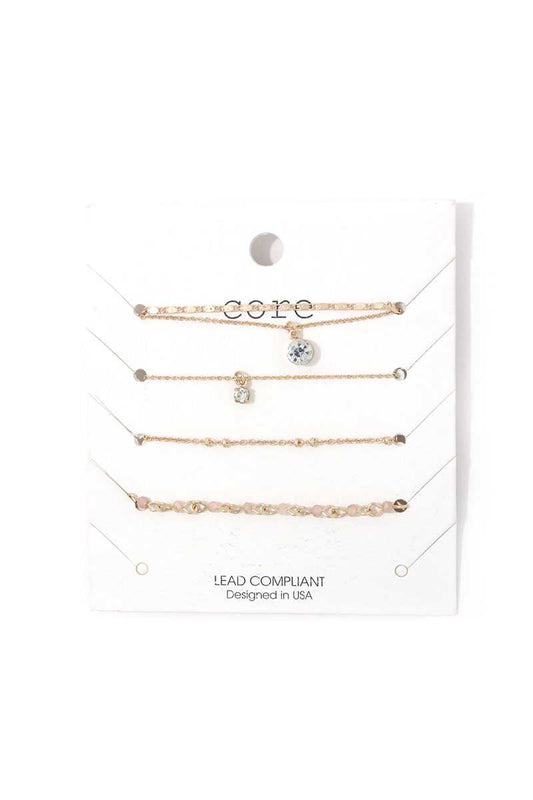 Rhinestone Metal Bracelet Set - Absolute Fashion 2020
