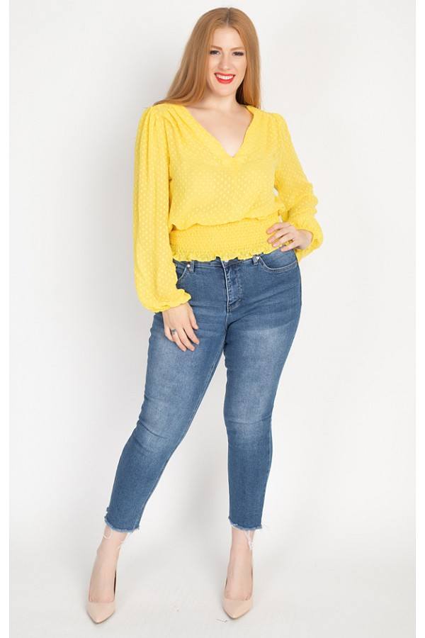 Waist Smoking V Neck Blouse - Absolute Fashion 2020