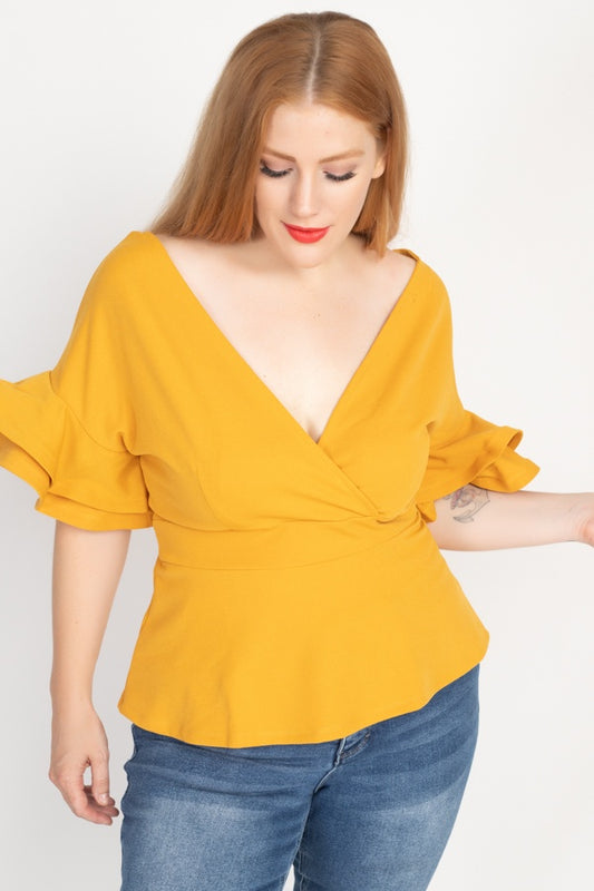 Tiered Ruffle Sleeve Top - Absolute Fashion 2020