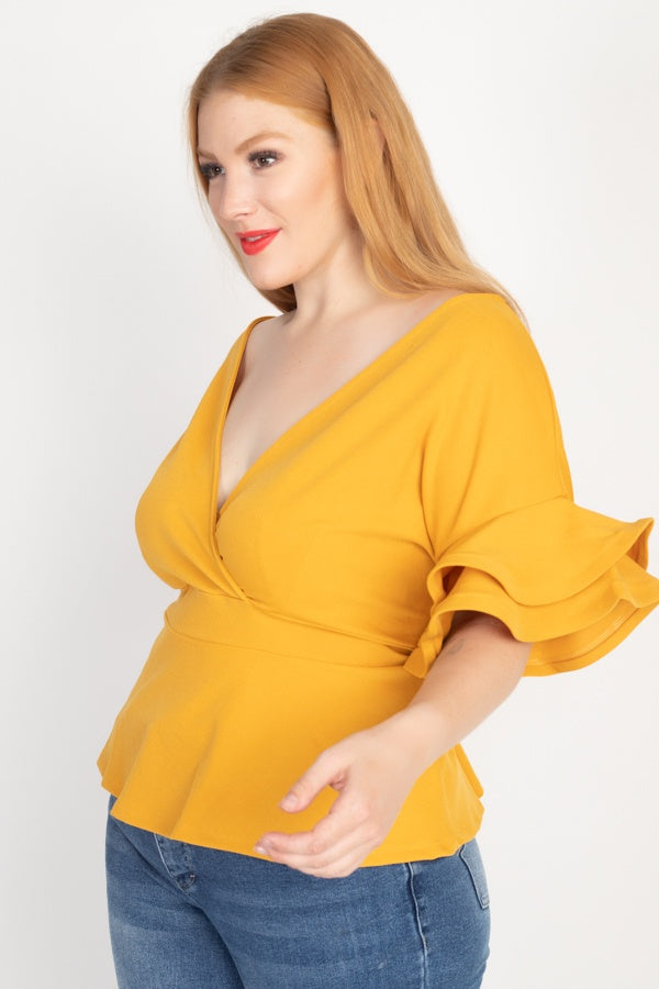 Tiered Ruffle Sleeve Top - Absolute Fashion 2020