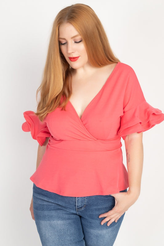 Tiered Ruffle Sleeve Top - Absolute Fashion 2020