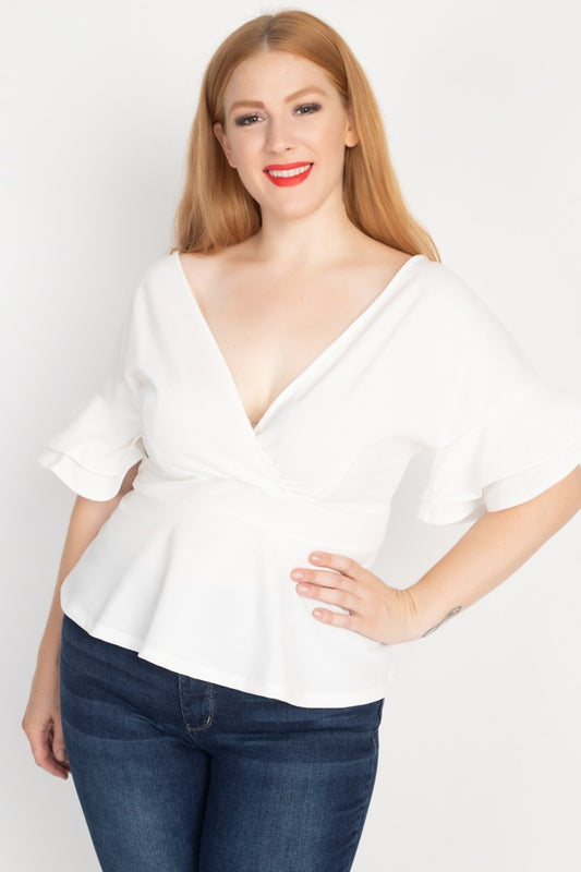 Tiered Ruffle Sleeve Top - Absolute Fashion 2020