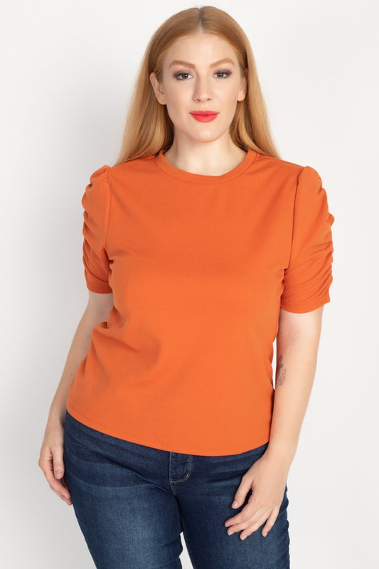 Ruched Short Sleeve Shirts - Absolute Fashion 2020