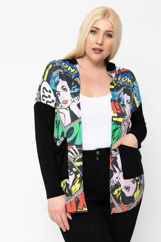 Comic Print, Lightweight Cardigan - Absolute Fashion 2020