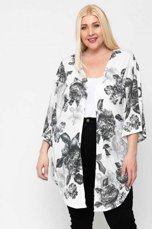 Floral Print, Long Body Cardigan - Absolute Fashion 2020