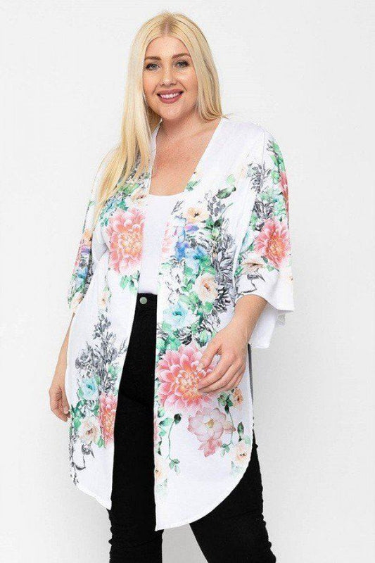 Floral Print, Long Body Cardigan - Absolute Fashion 2020