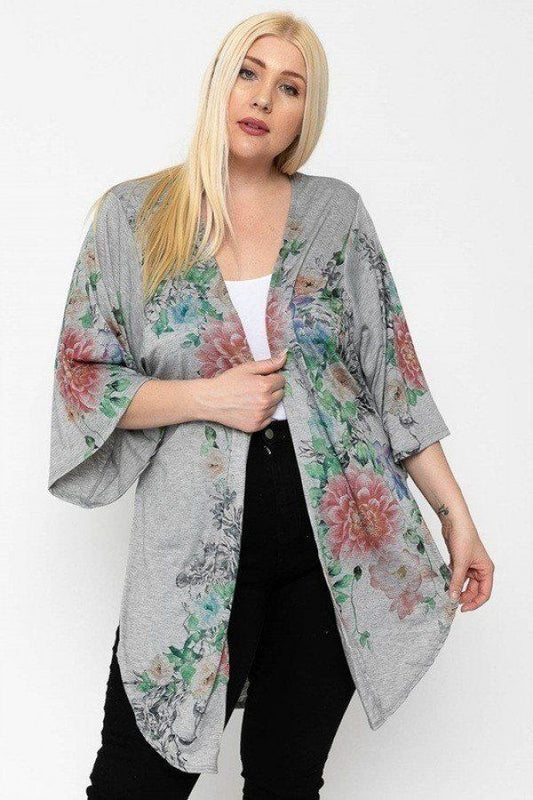 Floral Print, Long Body Cardigan - Absolute Fashion 2020