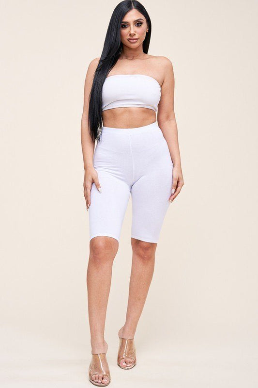 Solid Cotton Lycra Biker Length Shorts - Absolute Fashion 2020