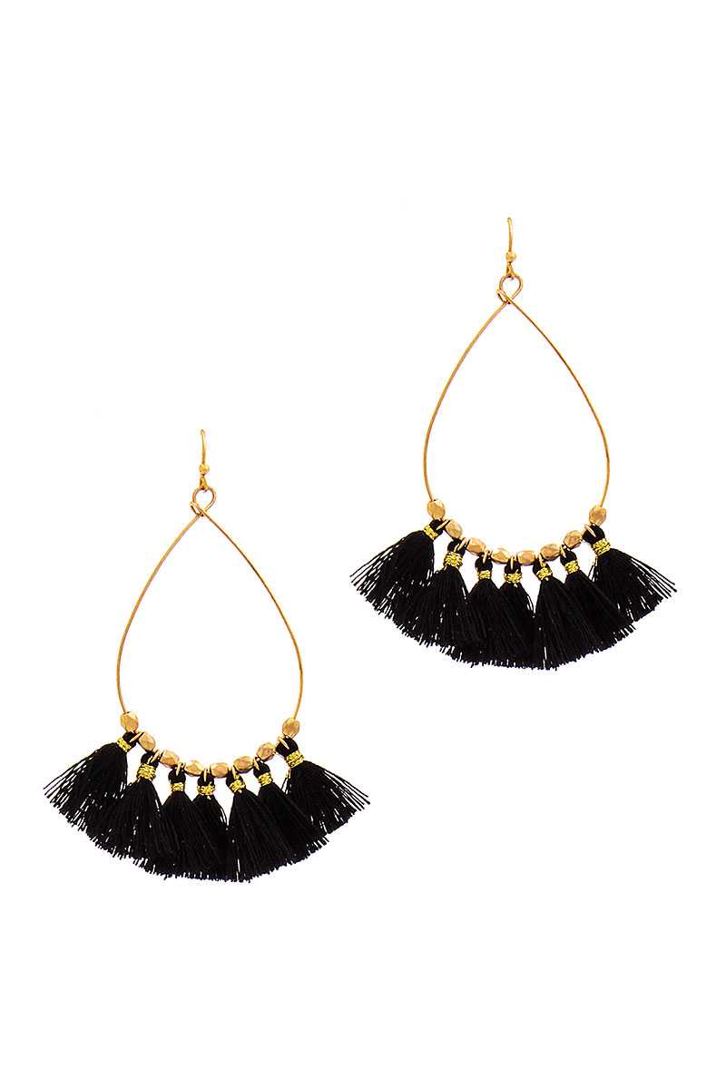 Fashion 7 Mini Tassel Tear Drop Wire Earring - Absolute Fashion 2020