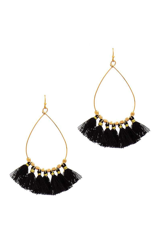 Fashion 7 Mini Tassel Tear Drop Wire Earring - Absolute Fashion 2020