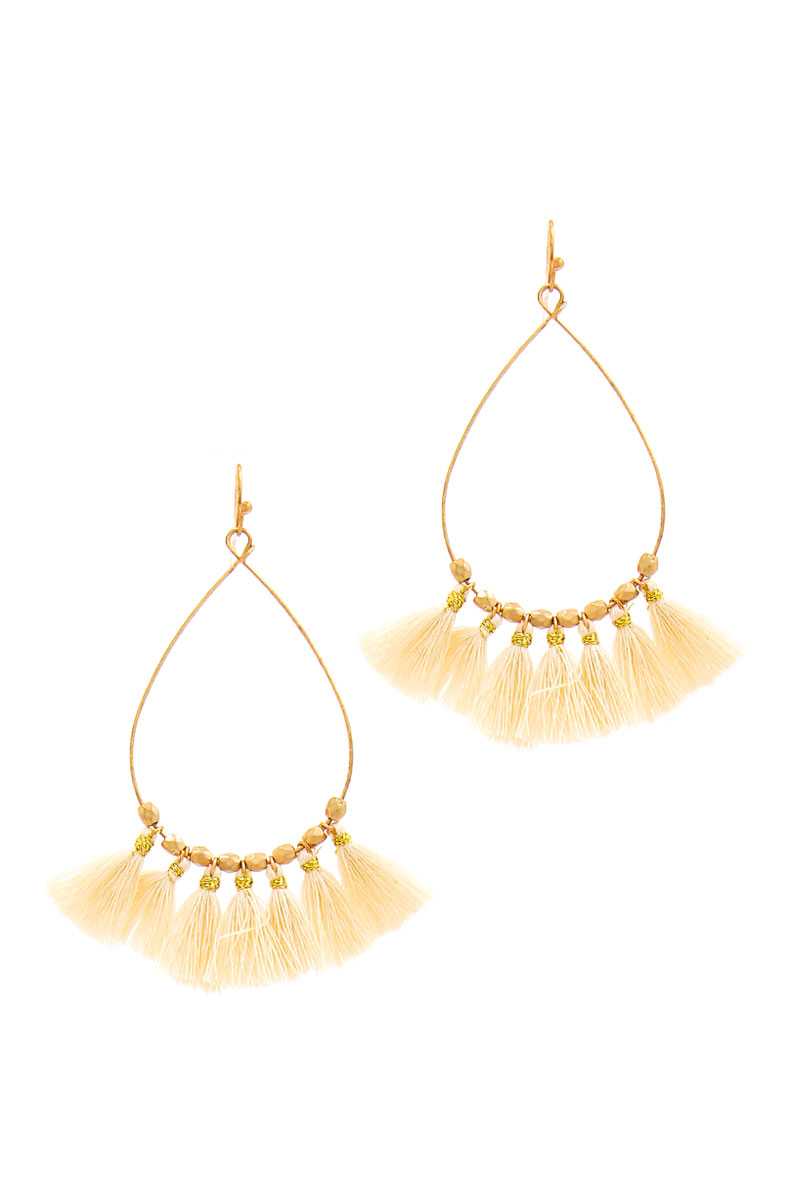 Fashion 7 Mini Tassel Tear Drop Wire Earring - Absolute Fashion 2020