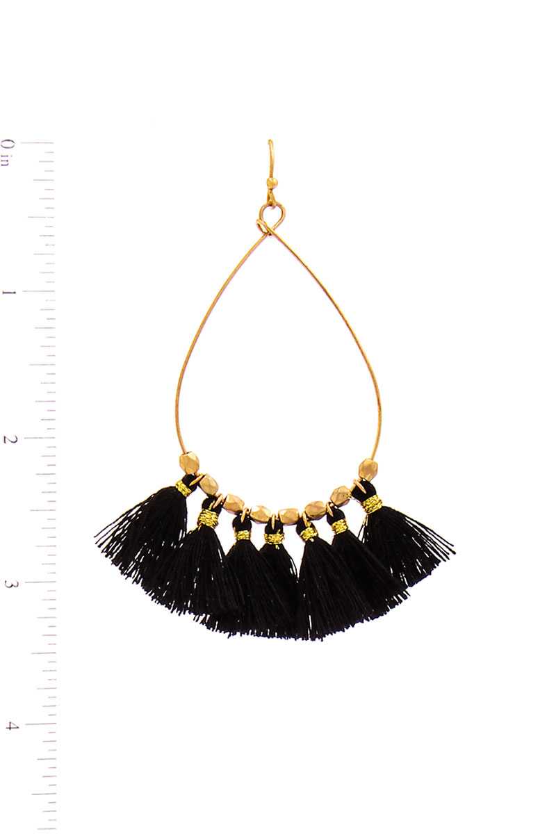 Fashion 7 Mini Tassel Tear Drop Wire Earring - Absolute Fashion 2020
