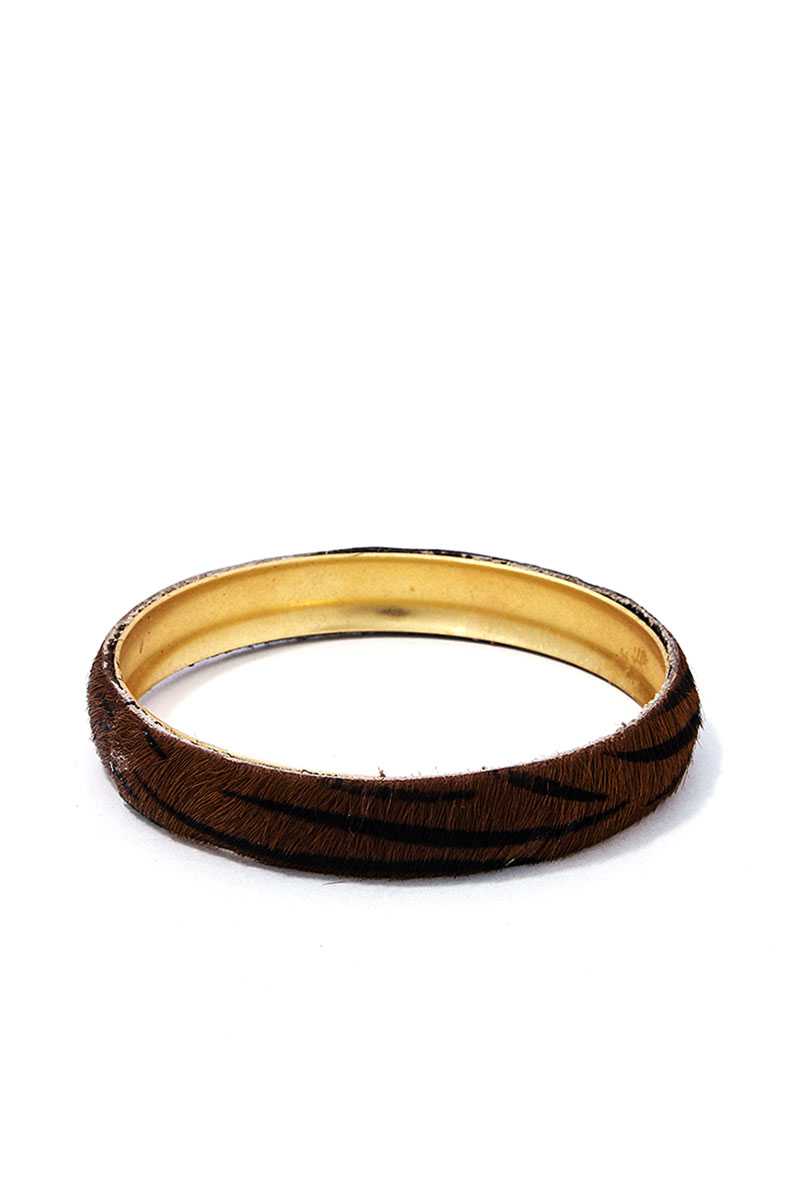 Animal Print Metal Bangle Bracelet - Absolute Fashion 2020