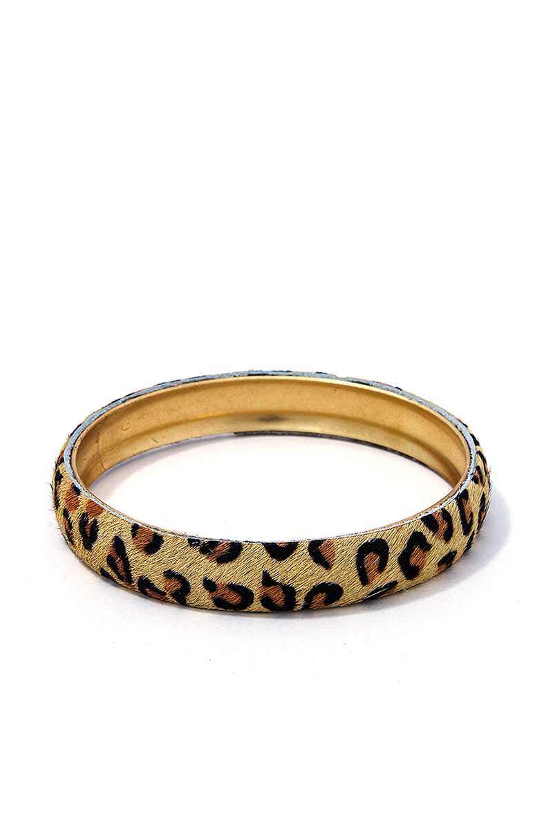 Animal Print Metal Bangle Bracelet - Absolute Fashion 2020
