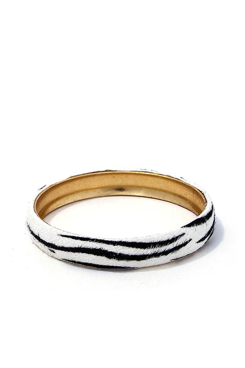Animal Print Metal Bangle Bracelet - Absolute Fashion 2020