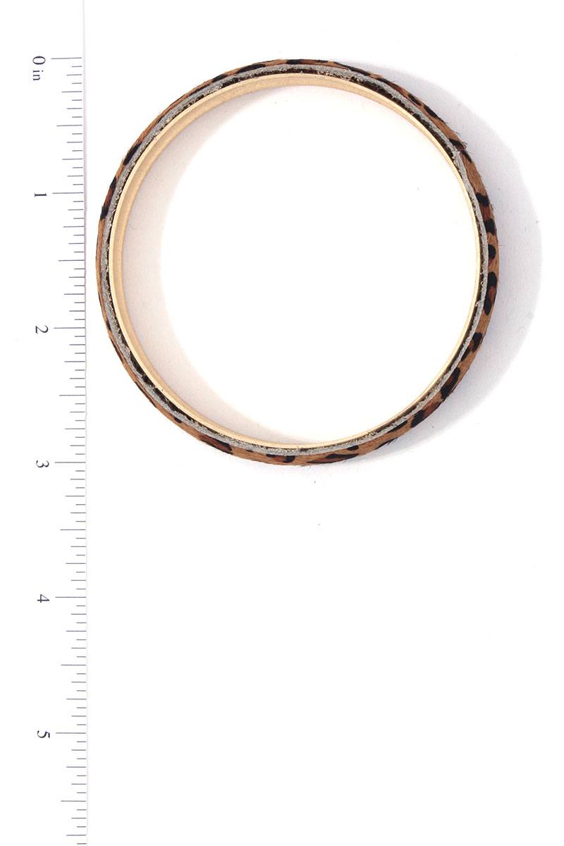 Animal Print Metal Bangle Bracelet - Absolute Fashion 2020