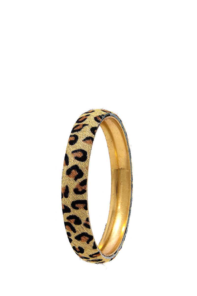 Animal Print Metal Bangle Bracelet - Absolute Fashion 2020