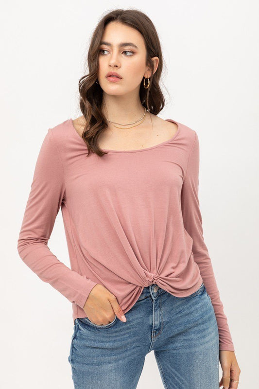 Rayon Span Jersey Front Twisted Top - Absolute Fashion 2020