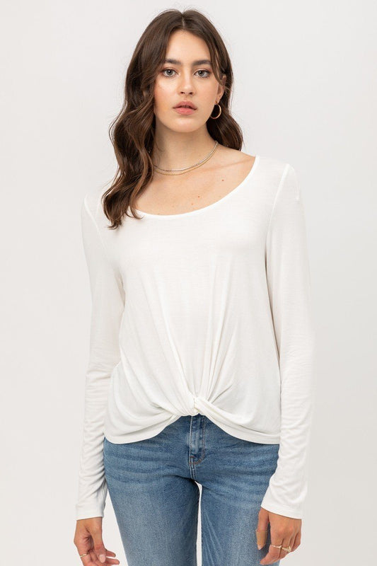 Rayon Span Jersey Front Twisted Top - Absolute Fashion 2020