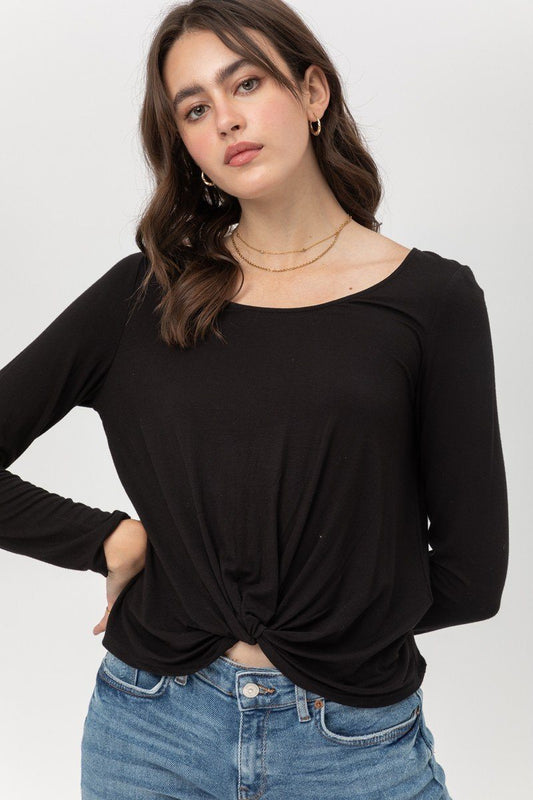 Rayon Span Jersey Front Twisted Top - Absolute Fashion 2020