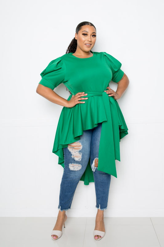 Hi-lo Peplum Top - Absolute Fashion 2020