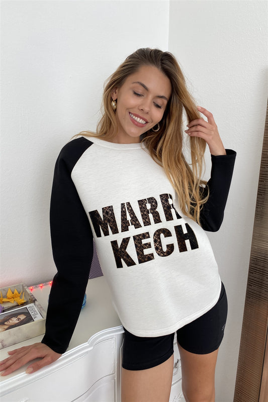Contrast Sleeve Curved Hem Sweater - Absolute Fashion 2020