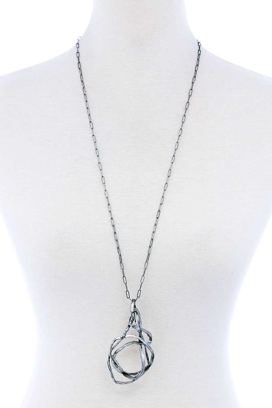 Chic Stylish Wire Art Pendant Long Necklace - Absolute Fashion 2020