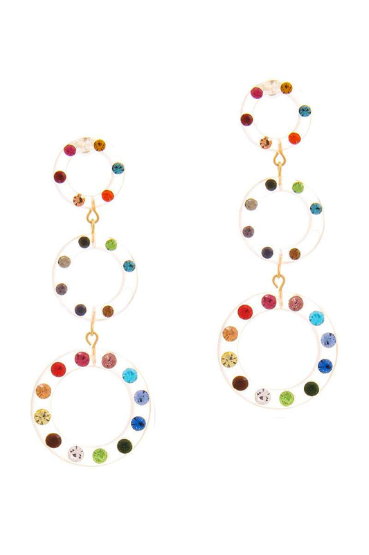 Fashion Triple Link Circle Design Earring - Absolute Fashion 2020