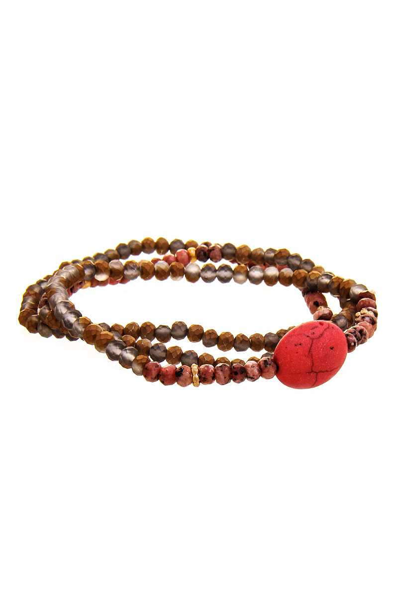 Triple Simple Multi Bead Link Oval Bracelet - Absolute Fashion 2020