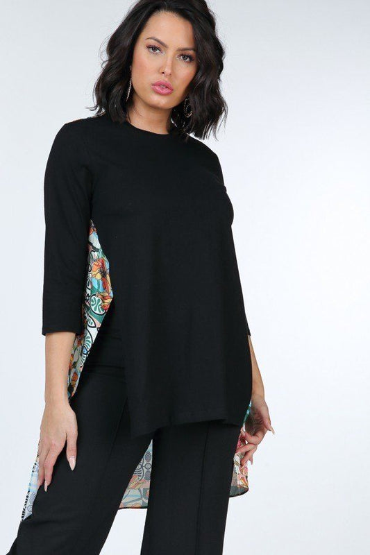 Asymmetrical Print High Low Top - Absolute Fashion 2020