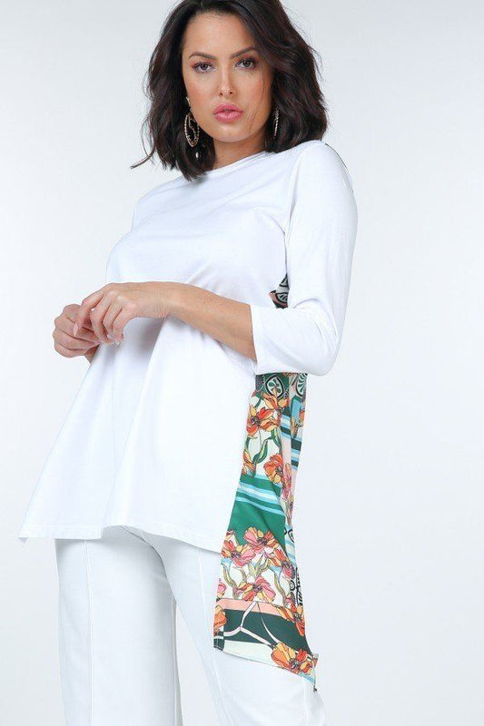 Asymmetrical Print High Low Top - Absolute Fashion 2020
