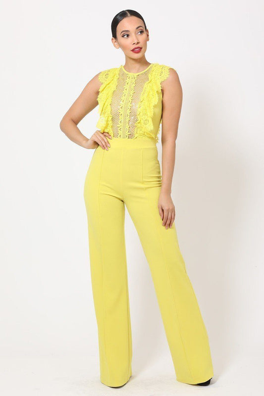 Sheer Mesh Sleeveless Jumpsuit - Absolute Fashion 2020