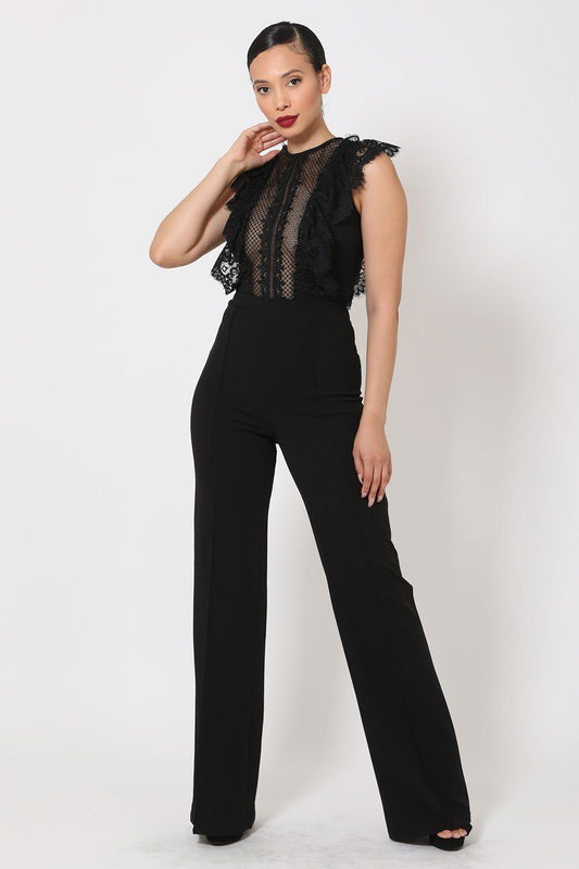 Sheer Mesh Sleeveless Jumpsuit - Absolute Fashion 2020